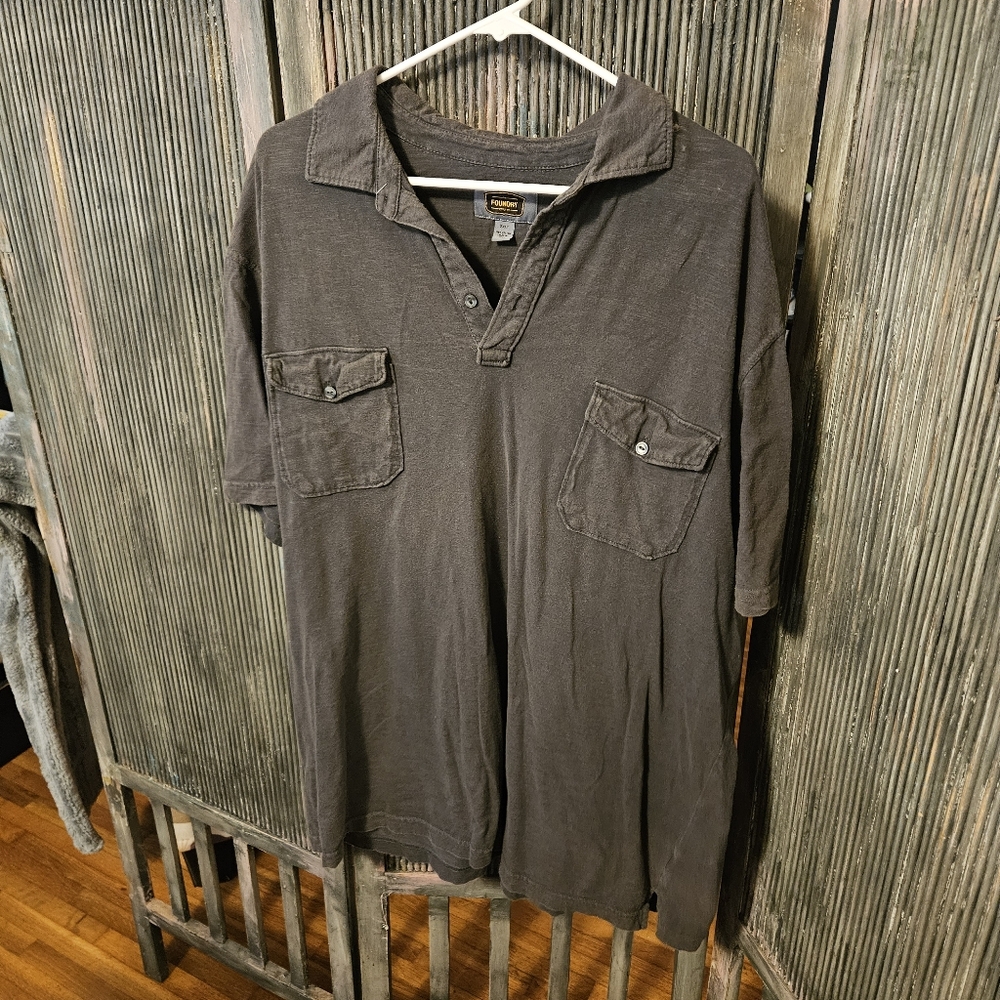 Mens washed out Gray Collared Shirt